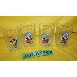Disney Magic Kingdom Mickey Mouse McDonalds 4 Piece Fantasia 2000 WDW Glassware